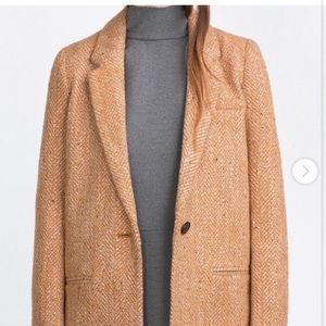Zara Traffalic Burnt Orange Pea Coat